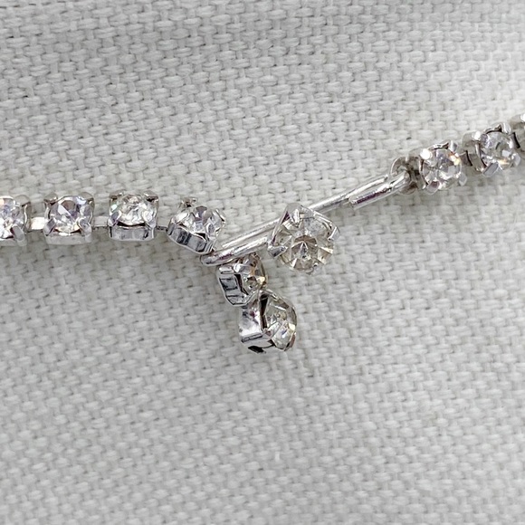 Wiesner Vintage Rhinestone Choker Silver Tone Necklace - Picture 8 of 11
